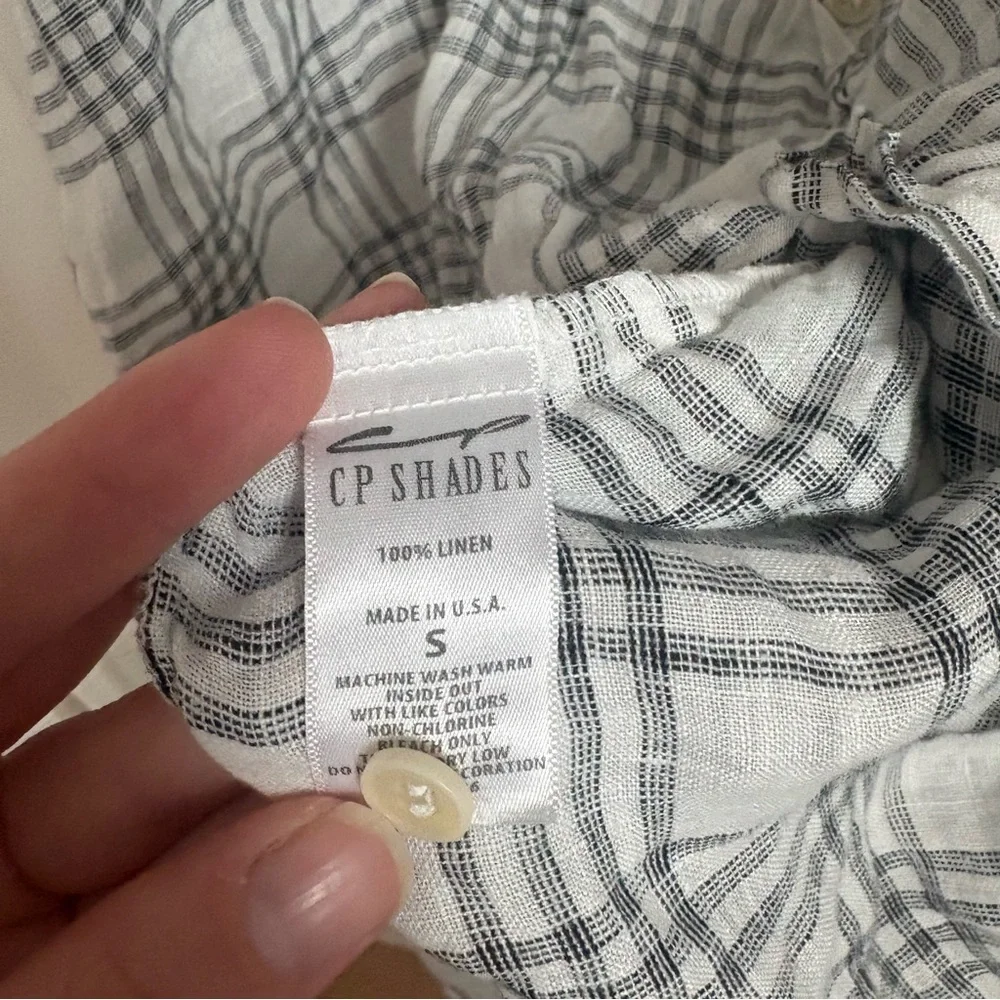 CP Shades Plaid Linen Mini Dress